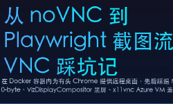 Featured image of post 从 noVNC 到 Playwright 截图流：容器内 VNC 踩坑记