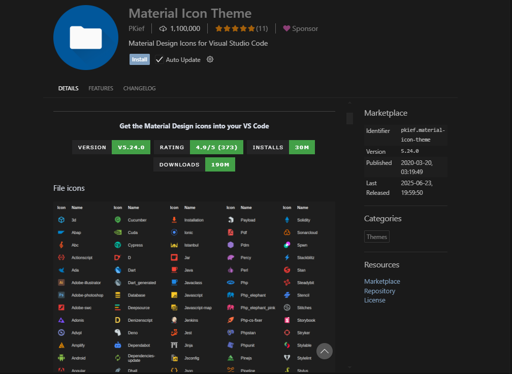 Material Icon Theme