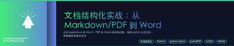 Featured image of post 文档结构化实战：从 Markdown/PDF 到 Word