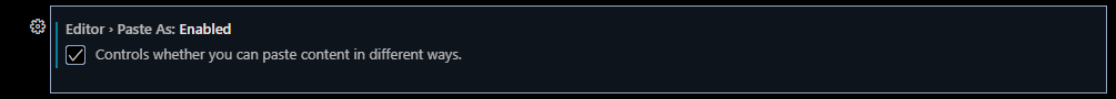 Edit-Paste As：Enable 勾选